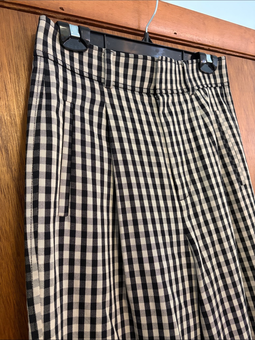 Everlane Way-High Drape Pant in Black and White Gingham Size 2S - Picture 5 of 9